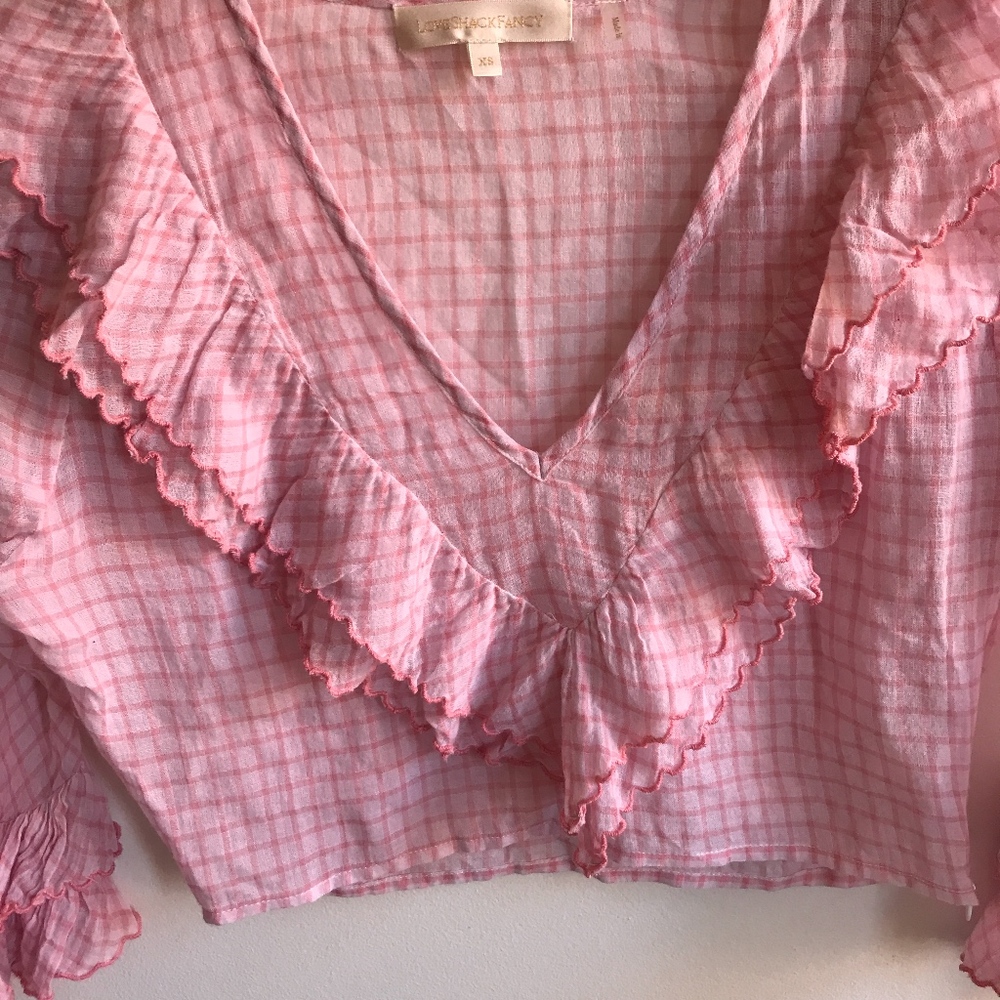 LoveShackFancy BRAND NEW Black Top Pink size XS - Picture 5 of 5